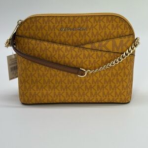 Michael Kors Gold Monogram Crossbody Bag
